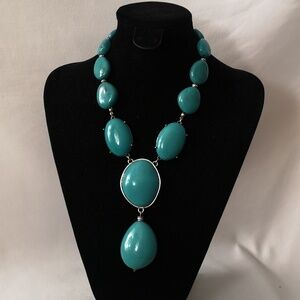 Women's Statement "Turquoise" Necklace w Adjustable Clasp Stamped NRT or NAT